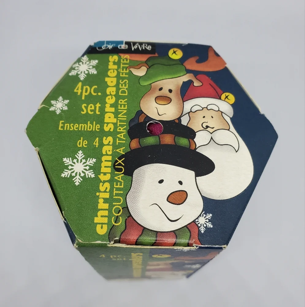 Vintage Joie De Vivre 4pc Resin Holiday Spreaders Cheese Dip Butter ~ Pre-Owned
